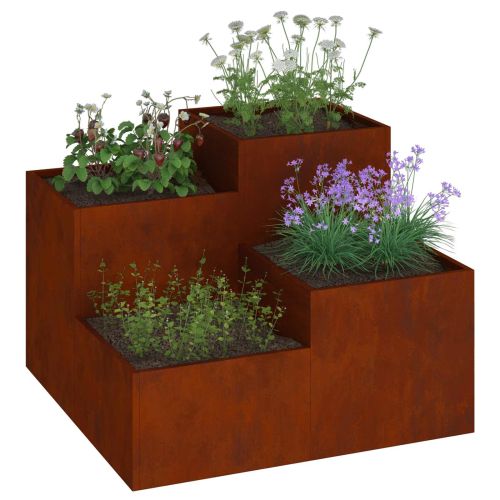 Градинска саксия Ръждясало 100 x 100 x 60 см Патинираща стомана