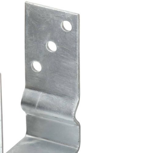 Оградни подпори 6 бр сребристи 8x6x15 см поцинкована стомана