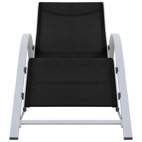 Шезлонг, textilene и алуминий, черен