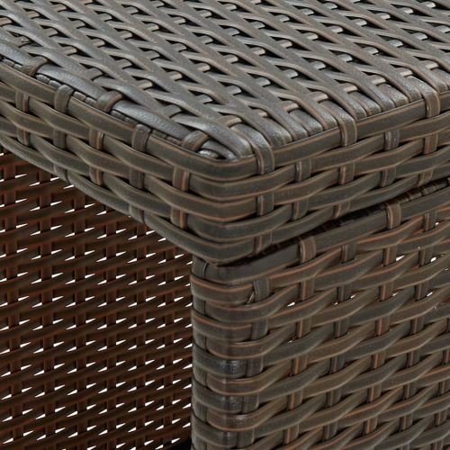 Градински бар комплект с възглавници 5 части кафяв полиратан