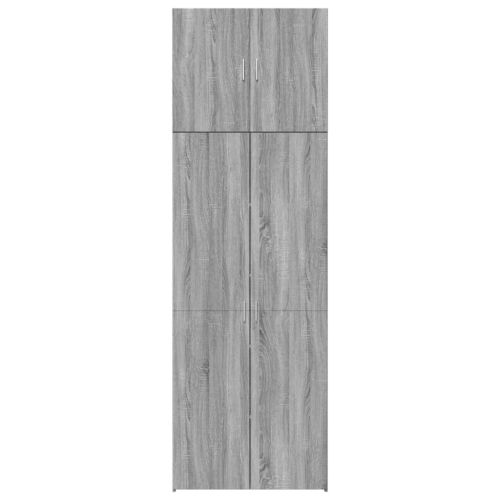 Висок шкаф, сив сонома, 80x42,5x249 см, инженерно дърво