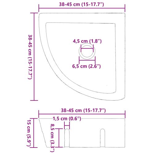 Басейн Сиво (38-45) x (38-45) x 12 см Речно камък