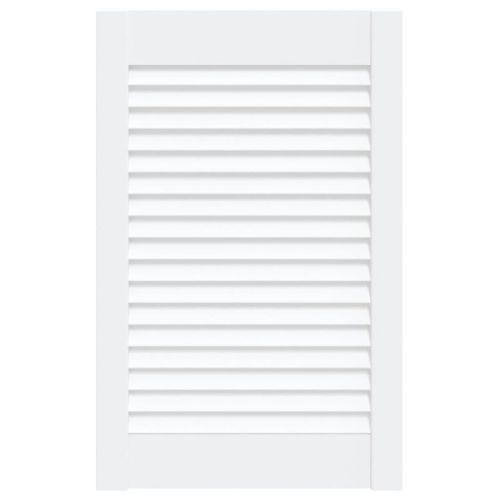 Врата за шкаф с решетен дизайн, бяла, 61,5x39,4 см, бор масив