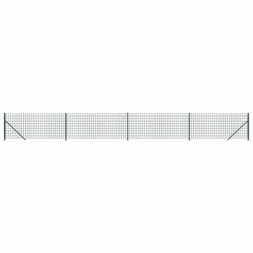 Плетена оградна мрежа с фланец, зелена, 1x10 м