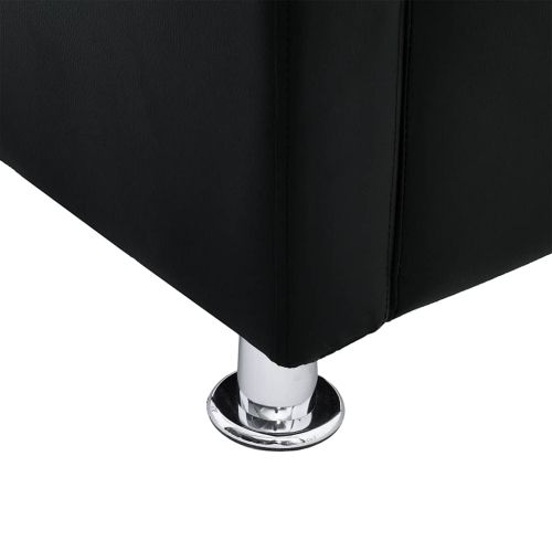 Фотьойл с кубична форма, черен, изкуствена кожа