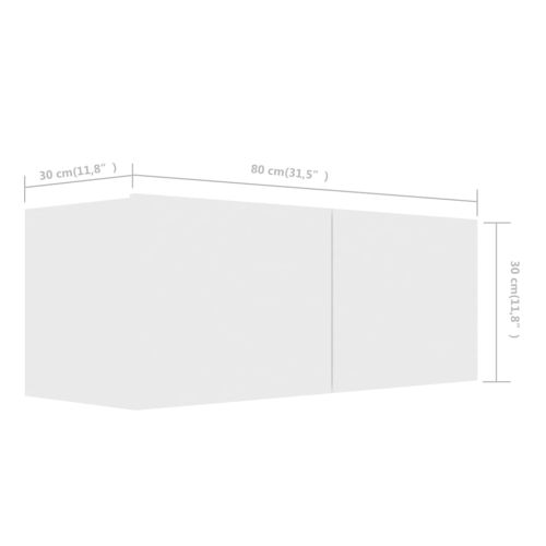 Комплект ТВ шкафове от 6 части, бял, инженерно дърво