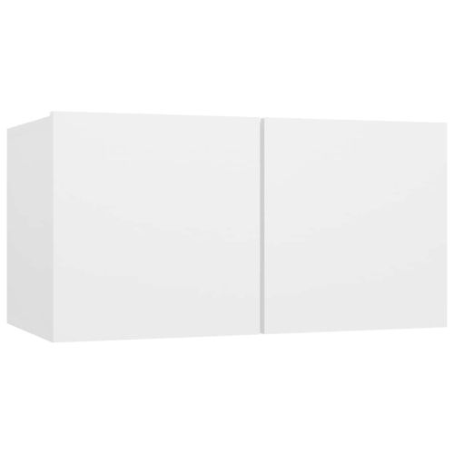 Комплект ТВ шкафове от 8 части, бял, инженерно дърво