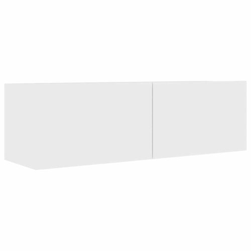 Комплект ТВ шкафове от 8 части, бял, инженерно дърво