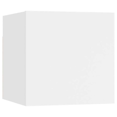 Комплект ТВ шкафове от 8 части, бял, инженерно дърво