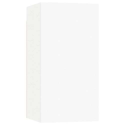 Комплект ТВ шкафове от 5 части, бял, инженерно дърво