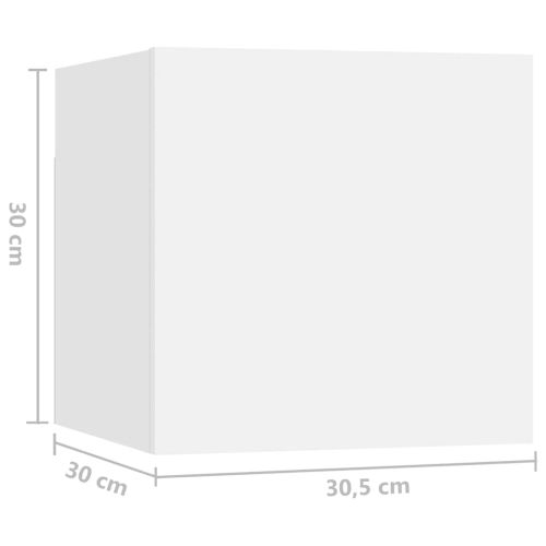 Комплект ТВ шкафове от 5 части, бял, инженерно дърво