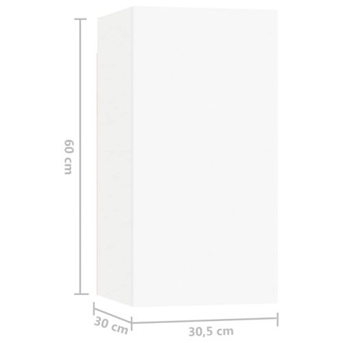 Комплект ТВ шкафове от 5 части, бял, инженерно дърво