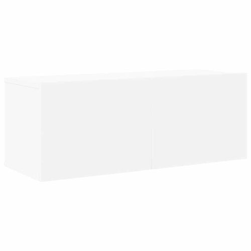 Комплект ТВ шкафове от 8 части, бял, инженерно дърво