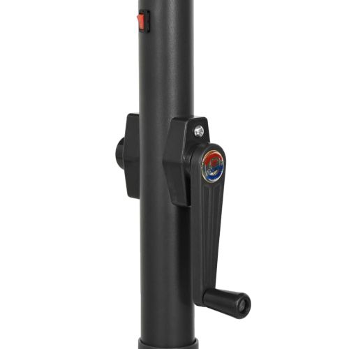 Градински чадър с LED осветление, черен, 200x211 см, алуминий