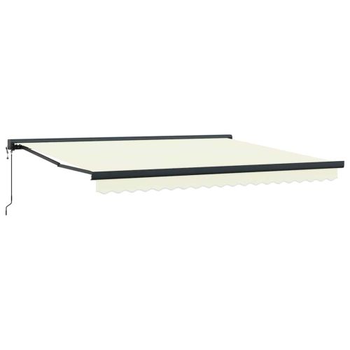 Прибираща се тента кремава 4x3 м плат и алуминий