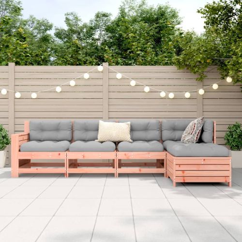 Градински комплект диван от 5 части, дугласка ела масив