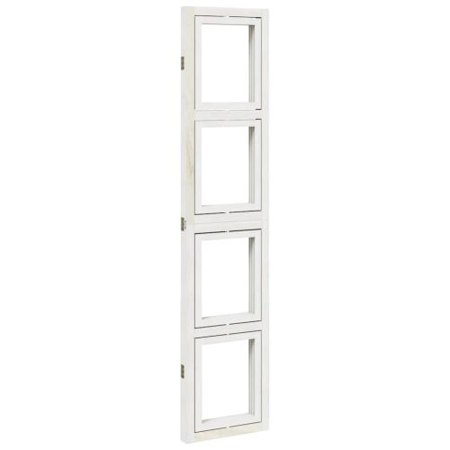 Разделител за стая, 3 панела, бял, дърво пауловния масив