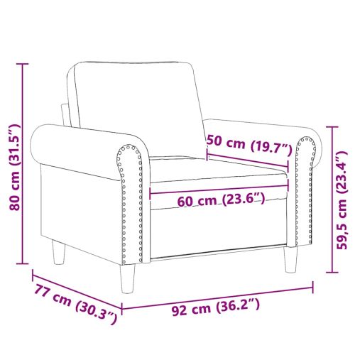 Кресло, синьо, 60 см, кадифе