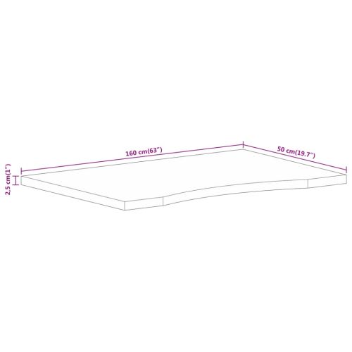 Плот за бюро с извивка 160x50x2,5 см грубо мангово дърво масив