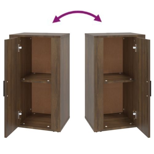 Сайдборд, кафяв дъб, 40x33x70 см, инженерно дърво