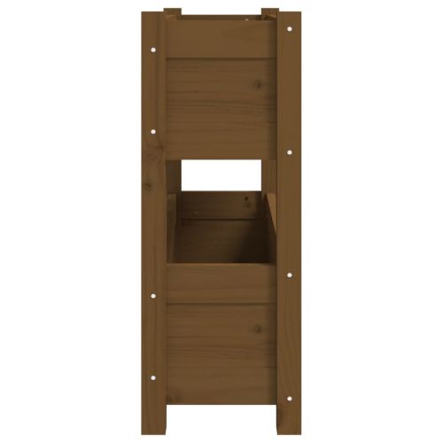 Плантер, меденокафяв, 77x25x66 см, борово дърво масив