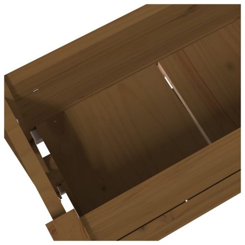 Плантер, меденокафяв, 77x25x66 см, борово дърво масив