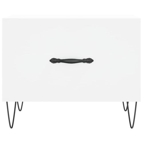 Кафе маси, 2 бр, бели, 50x50x40 см, инженерно дърво