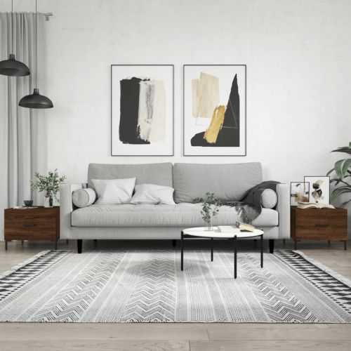 Кафе маси, 2 бр, кафяв дъб, 50x50x40 см, инженерно дърво