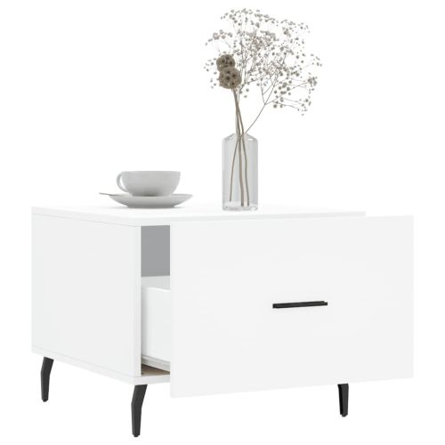 Кафе маса, бяла, 50x50x40 см, инженерно дърво