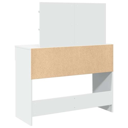 Тоалетка с LED, бяла, 100x40x120 см