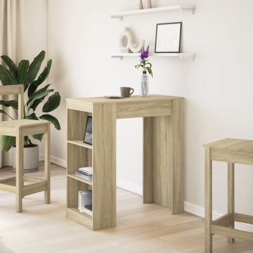 Бар маса с рафтове, дъб сонома, 95x47x103,5 см, инженерно дърво