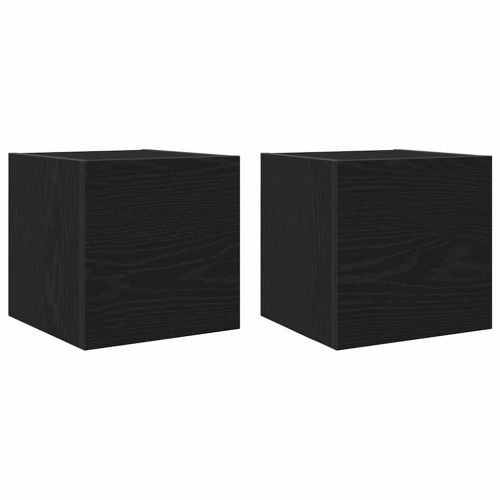 Стенен ТВ кабинет 2 pcs Черен дъб 30,5 x 30 x 30 см