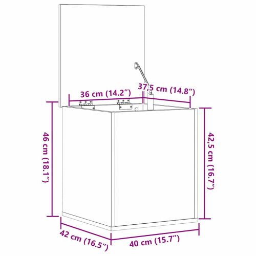 Кутия за съхранение Дъб 40 x 42 x 46 cm Инженерно дърво