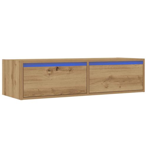 ТВ шкаф с LED светлини Artisan дъб 100X35,5x25 cm