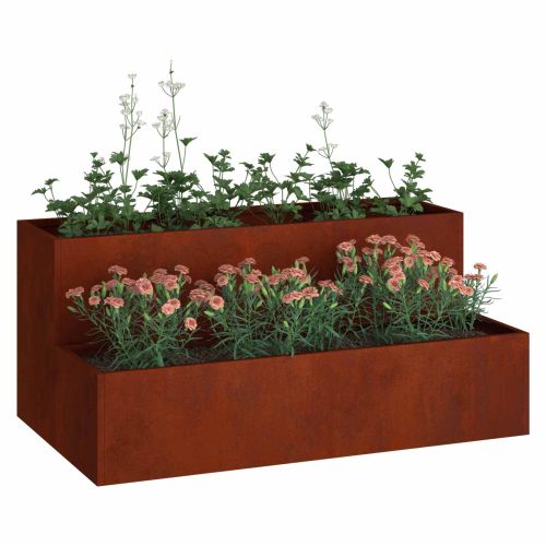 Градинска саксия Ръждясало 100 x 60 x 45 см Патинираща стомана