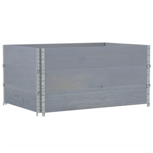 Градинска кашпа, сив, 120x80 см, борова дървесина масив