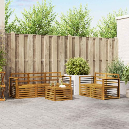 Комплекти дивани 6 pcs Естествен Солидно акациево дърво