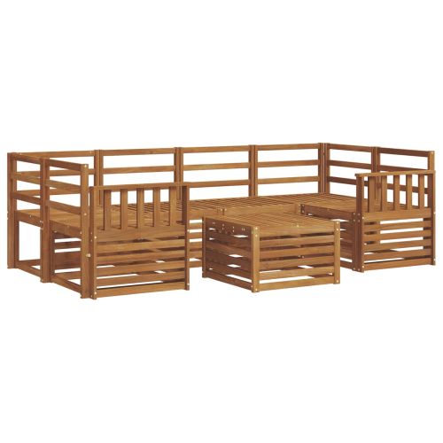 Комплекти дивани 7 pcs Естествен Солидно акациево дърво