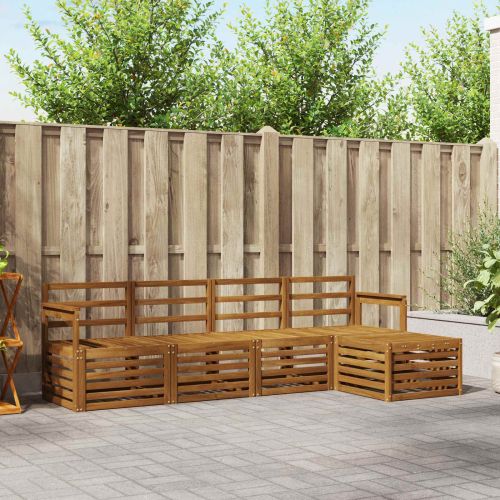 Комплекти дивани 5 pcs Естествен Солидно акациево дърво