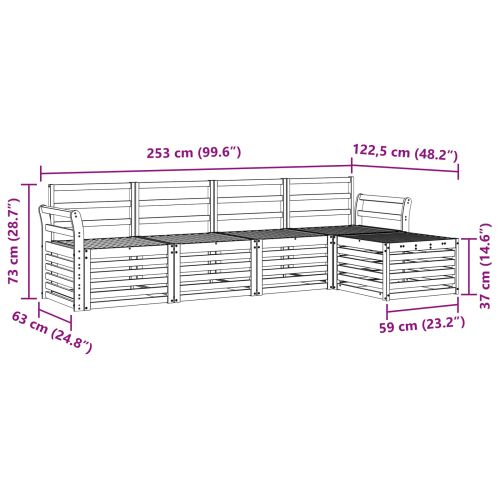 Комплекти дивани 5 pcs Естествен Солидно акациево дърво