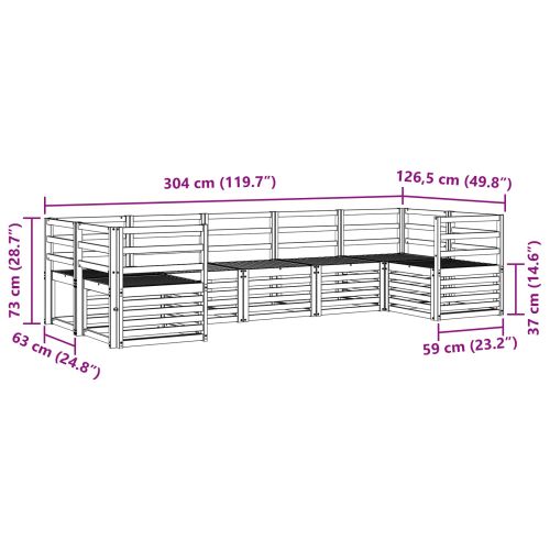 Комплекти дивани 7 pcs Естествен Солидно акациево дърво