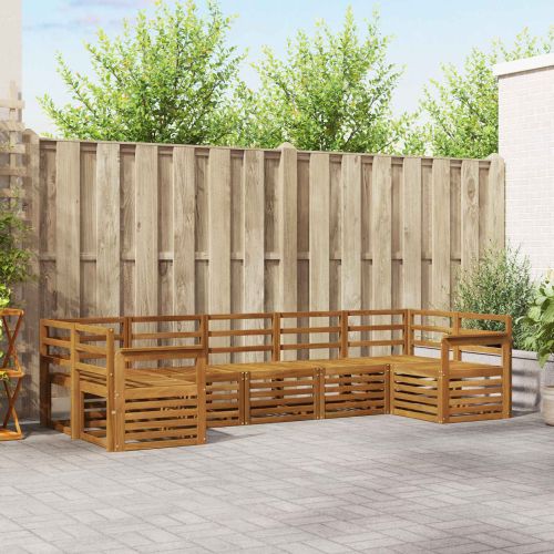 Комплекти дивани 7 pcs Естествен Солидно акациево дърво