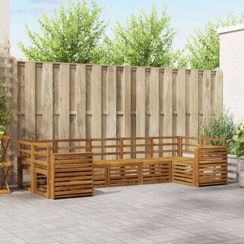 Комплекти дивани 7 pcs Естествен Солидно акациево дърво