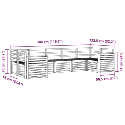 Комплект секционен диван 7 pcs Естествен