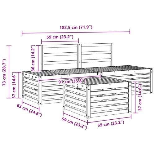 Комплект дивани за открито 3 Брой Естествен