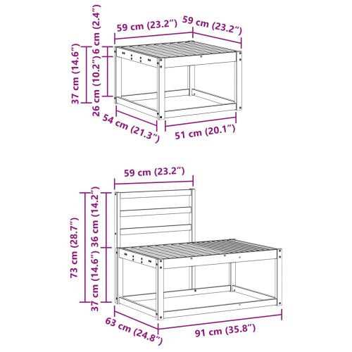 Комплект дивани за открито 3 Брой Естествен
