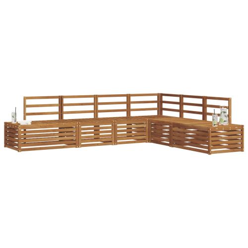 Комплект дивани за открито 6 Брой Естествен