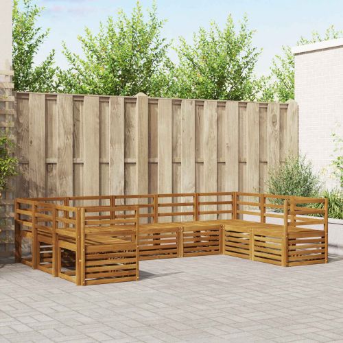 Комплекти дивани 9 pcs Естествен Солидно акациево дърво