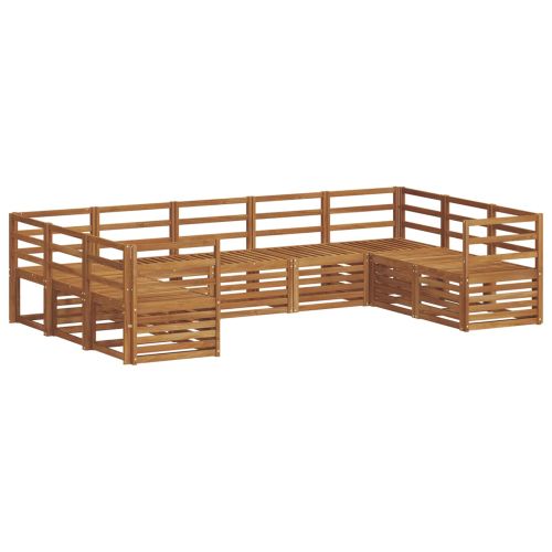 Комплекти дивани 9 pcs Естествен Солидно акациево дърво