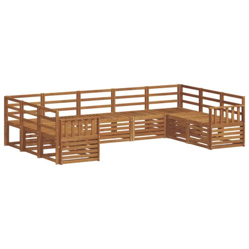 Комплекти дивани 9 pcs Естествен Солидно акациево дърво